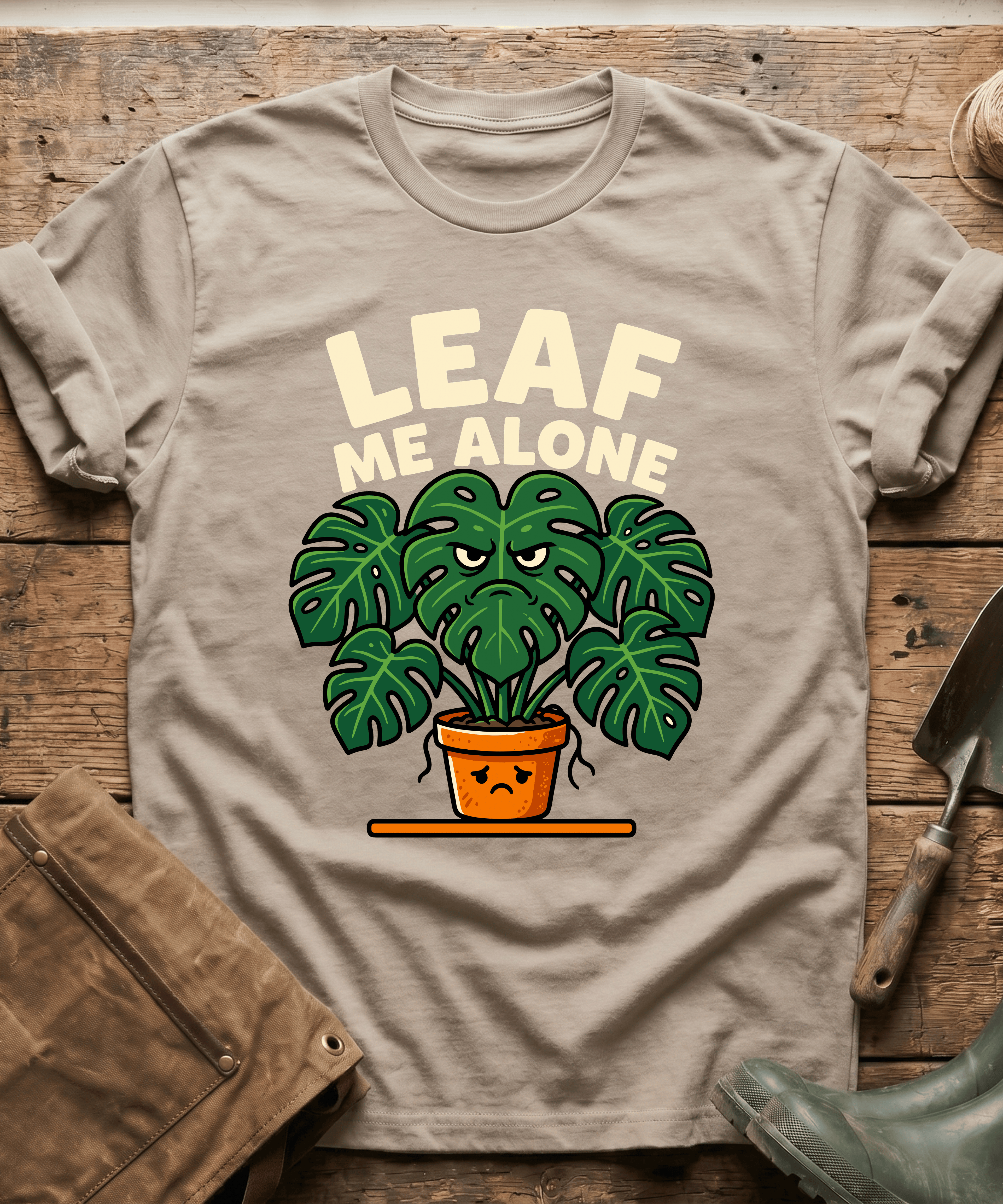 Funny Leaf Me Alone Monstera Plant T-Shirt