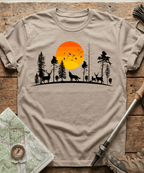 Minimalist Forest Birds Sunset T-Shirt