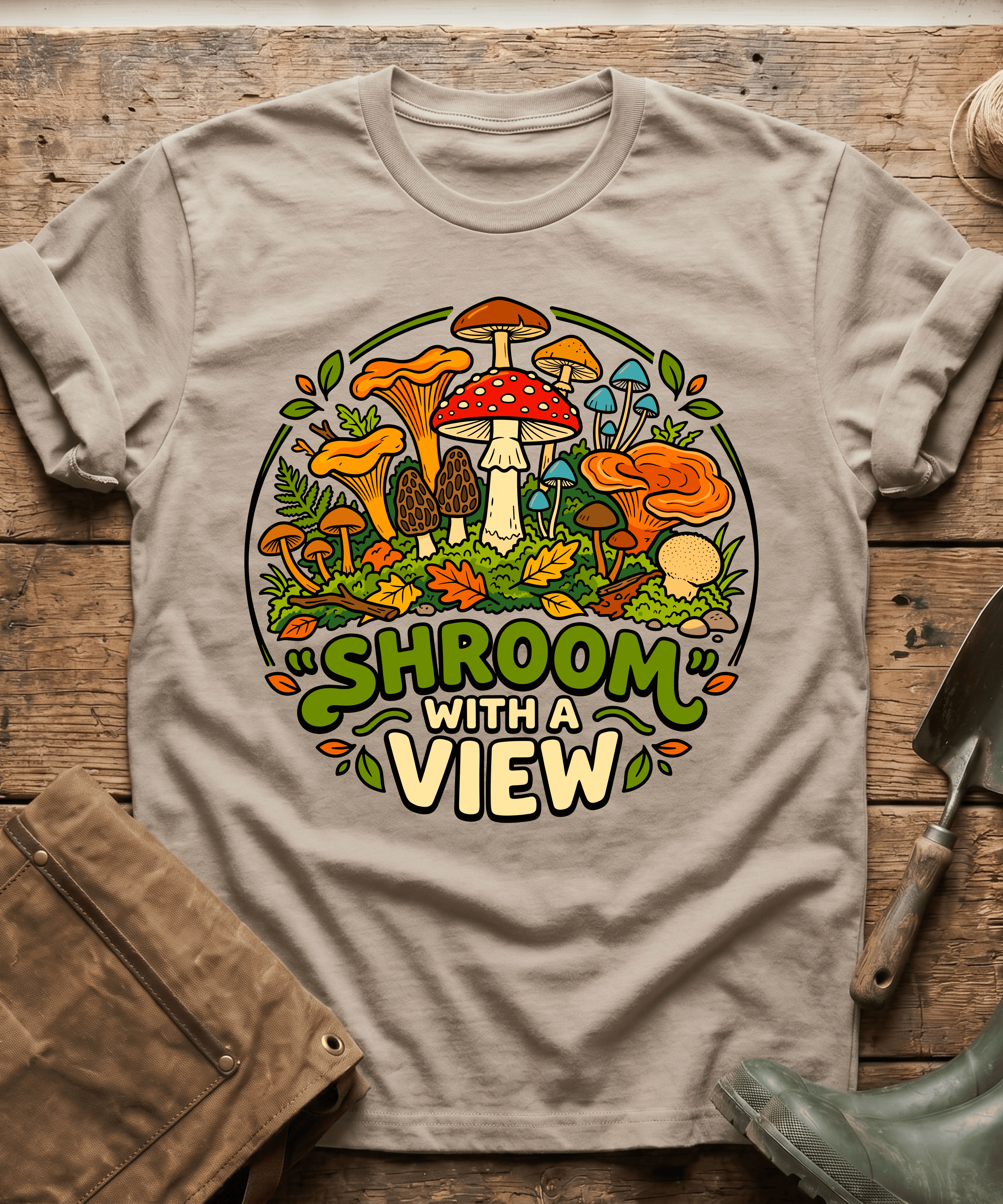 Shroom With A View Wild Mushrooms T-Shirt