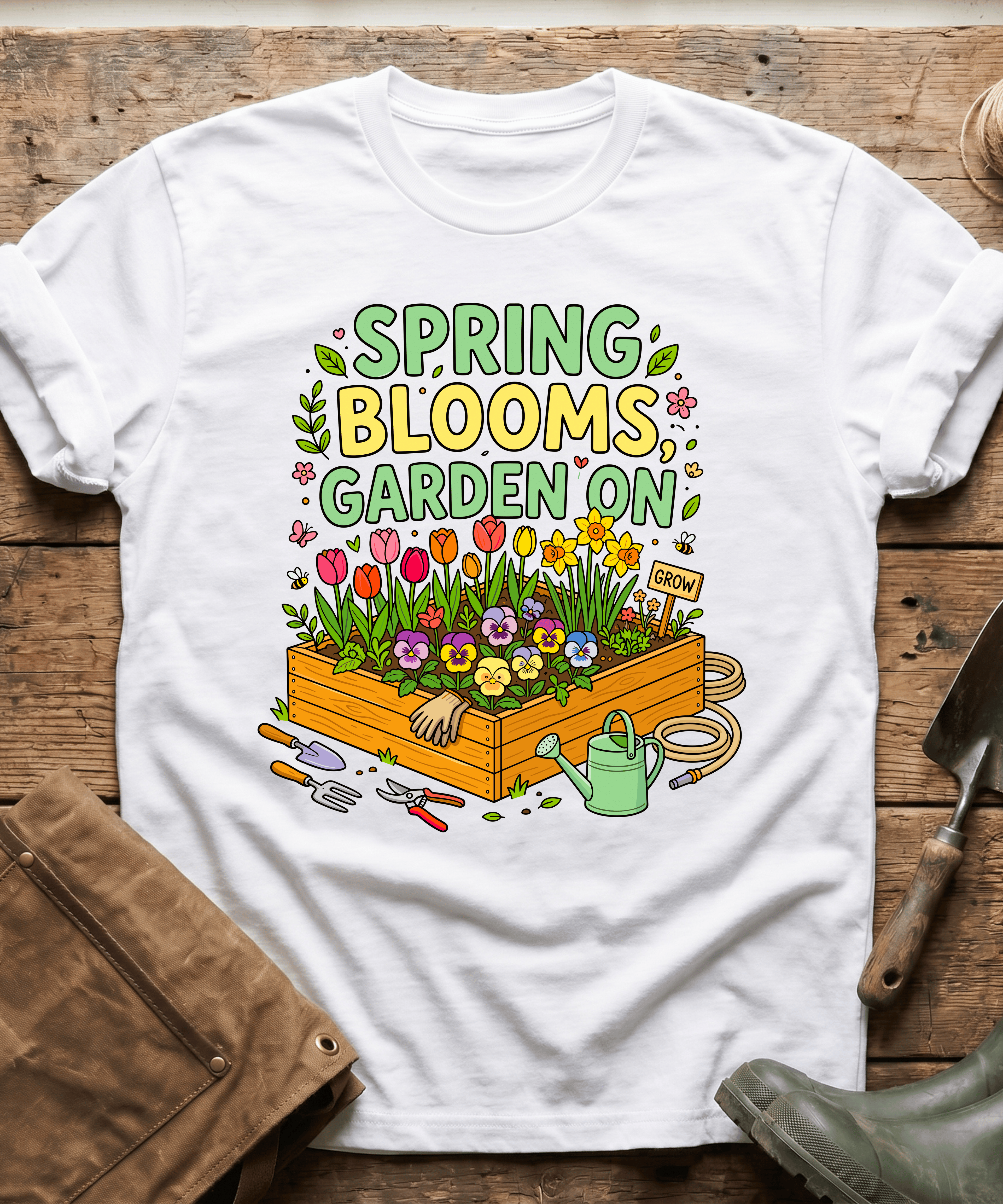 Spring Blooms Garden On T-Shirt