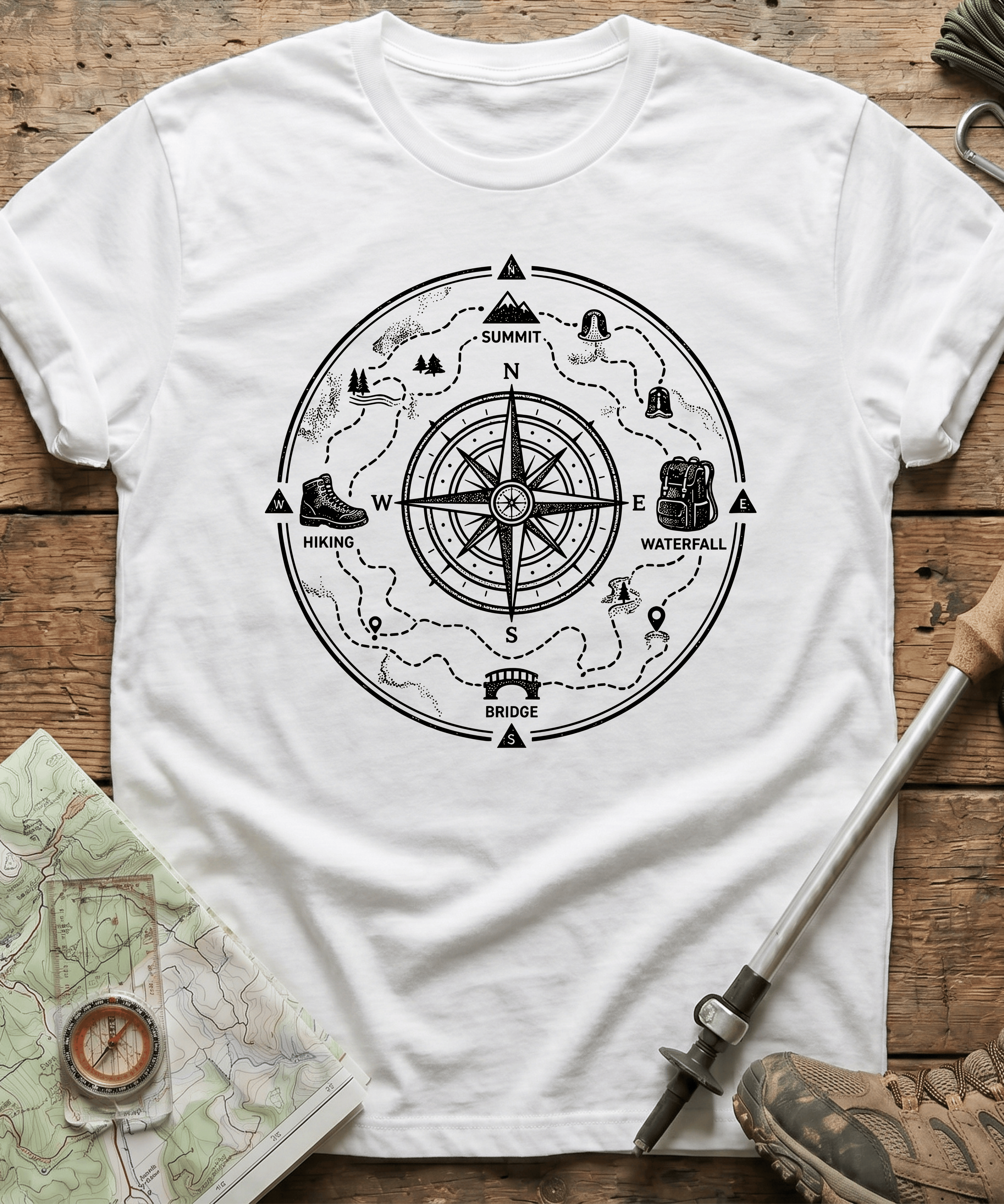 Explorer Compass Blueprint T-Shirt