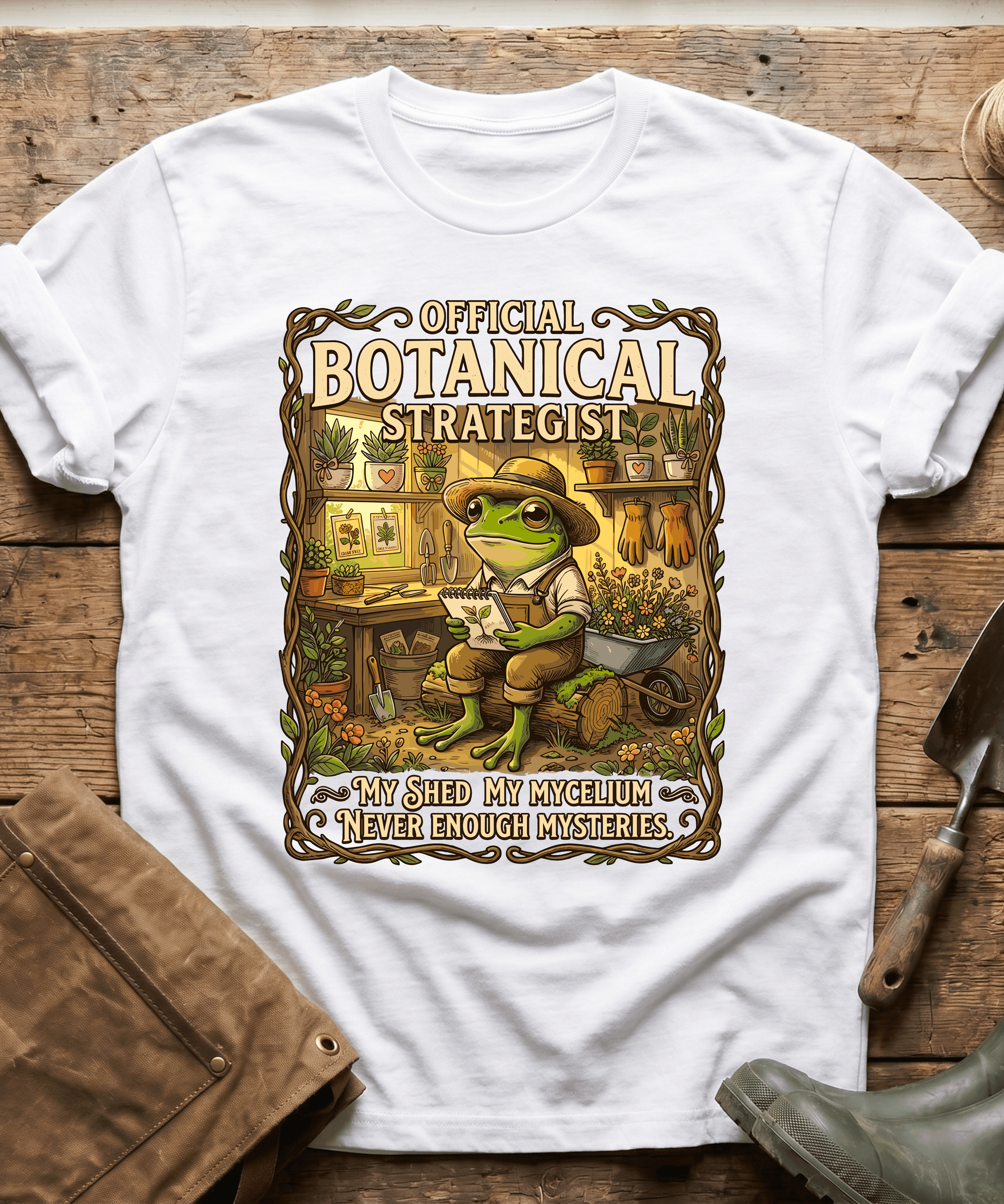 Official Botanical Strategist Frog Gardener T-Shirt