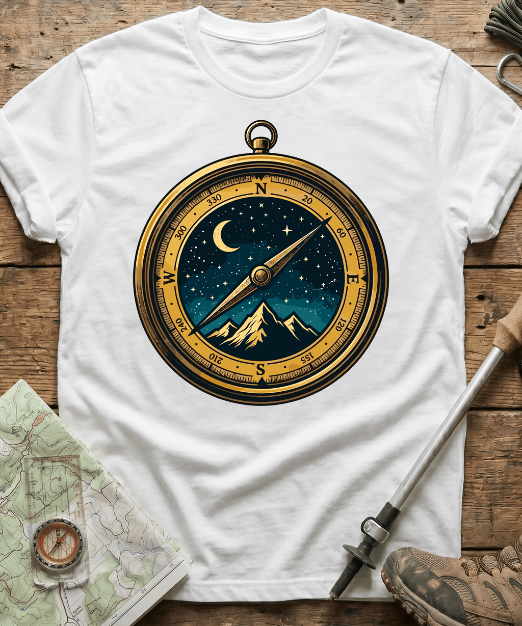 Starry Night Mountain Compass T-Shirt