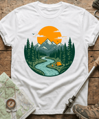 Mountain River Camping Badge T-Shirt