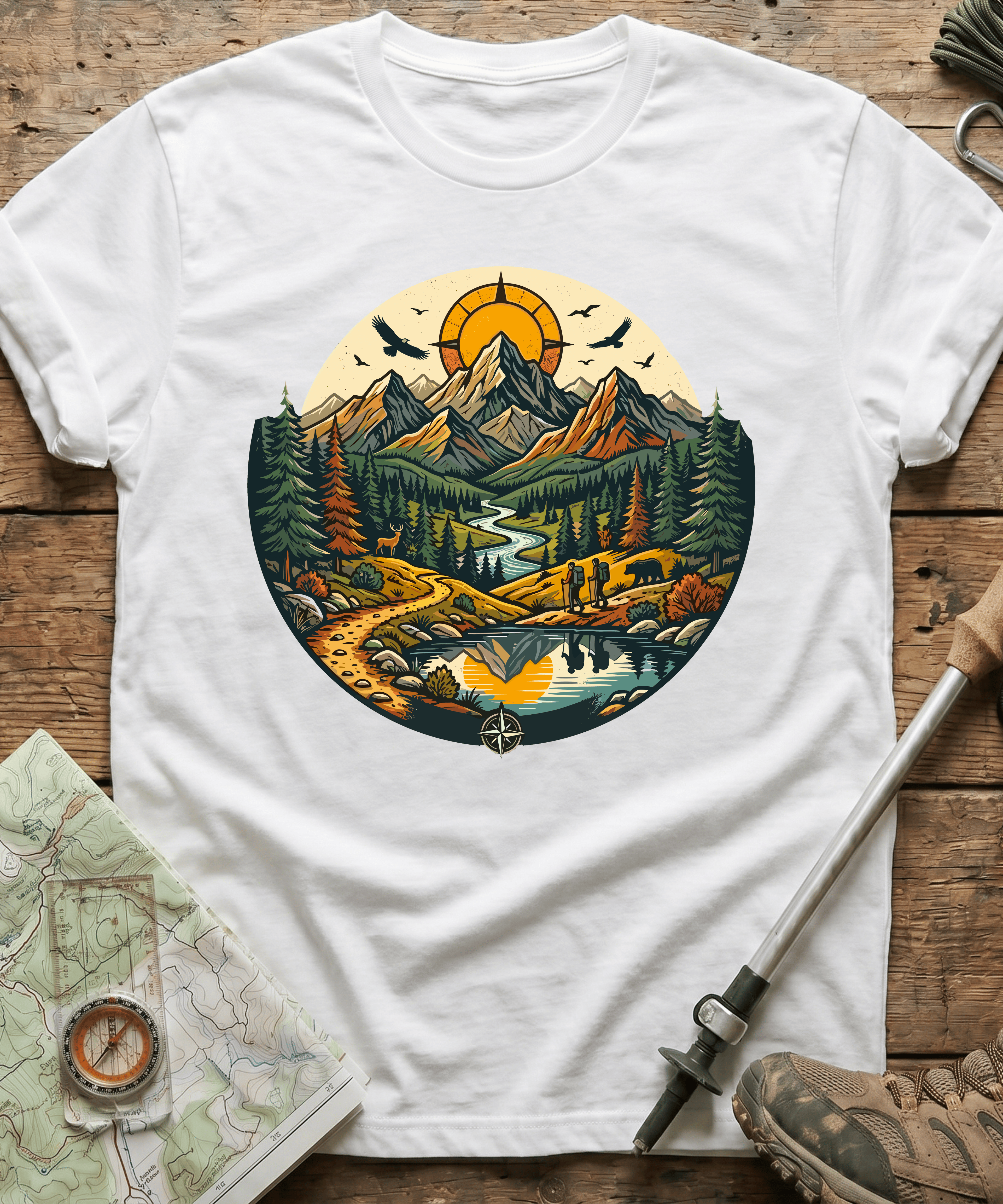 Wilderness Hiking Compass Trails T-Shirt