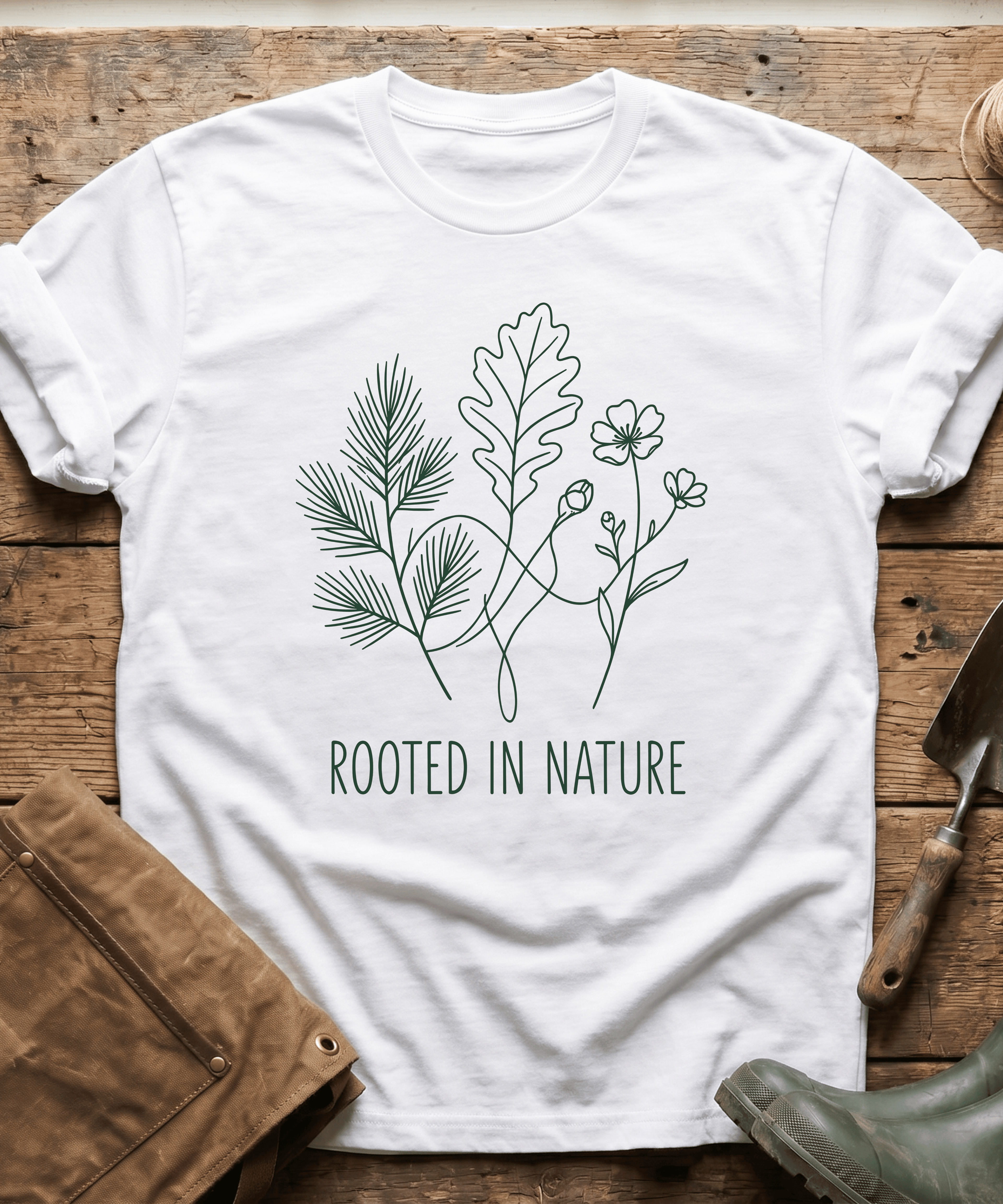 Minimalist Rooted In Nature Wildflowers T-Shirt