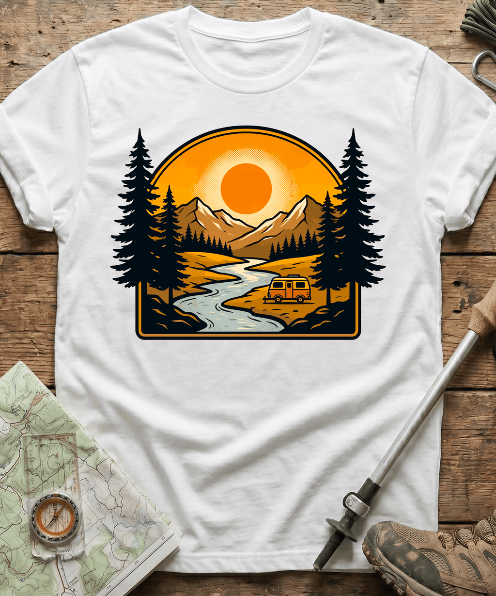 Retro RV Camper Sunset T-Shirt