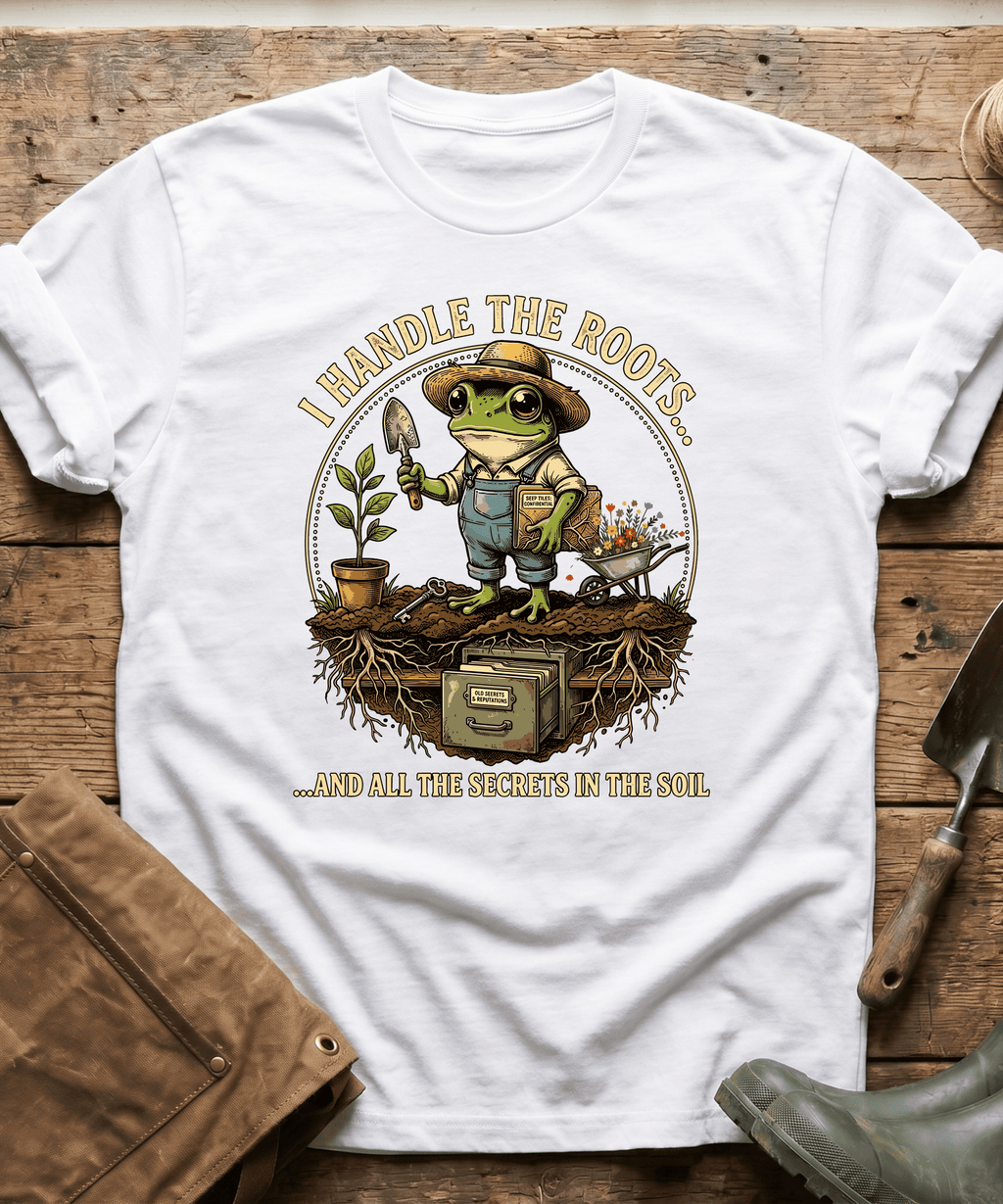 Secrets in the Soil Frog Gardener T-Shirt
