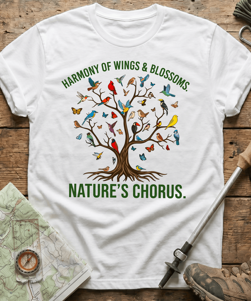 Harmony Of Wings And Blossoms Nature's Chorus T-shirt