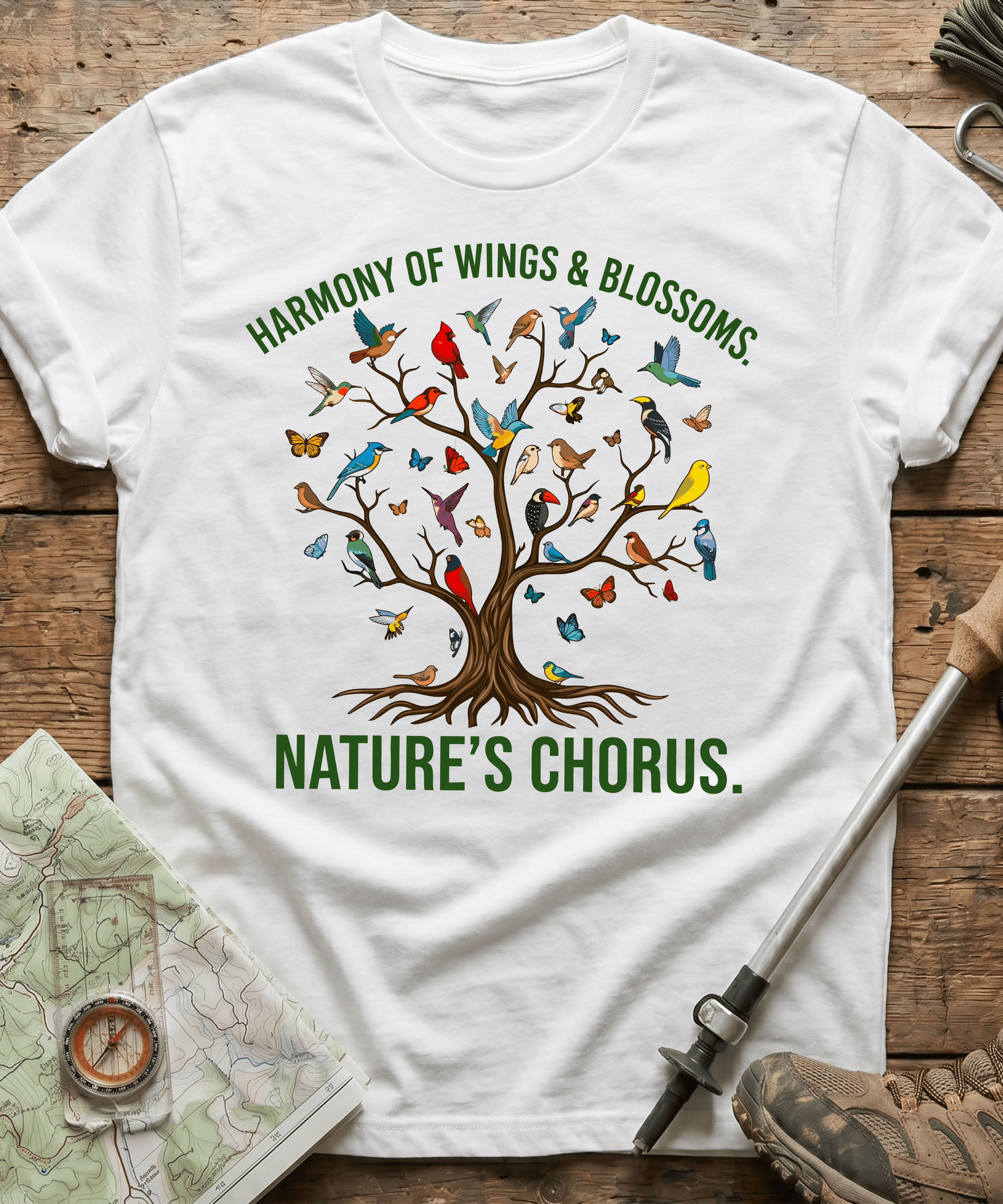 Harmony Of Wings And Blossoms Nature's Chorus T-shirt
