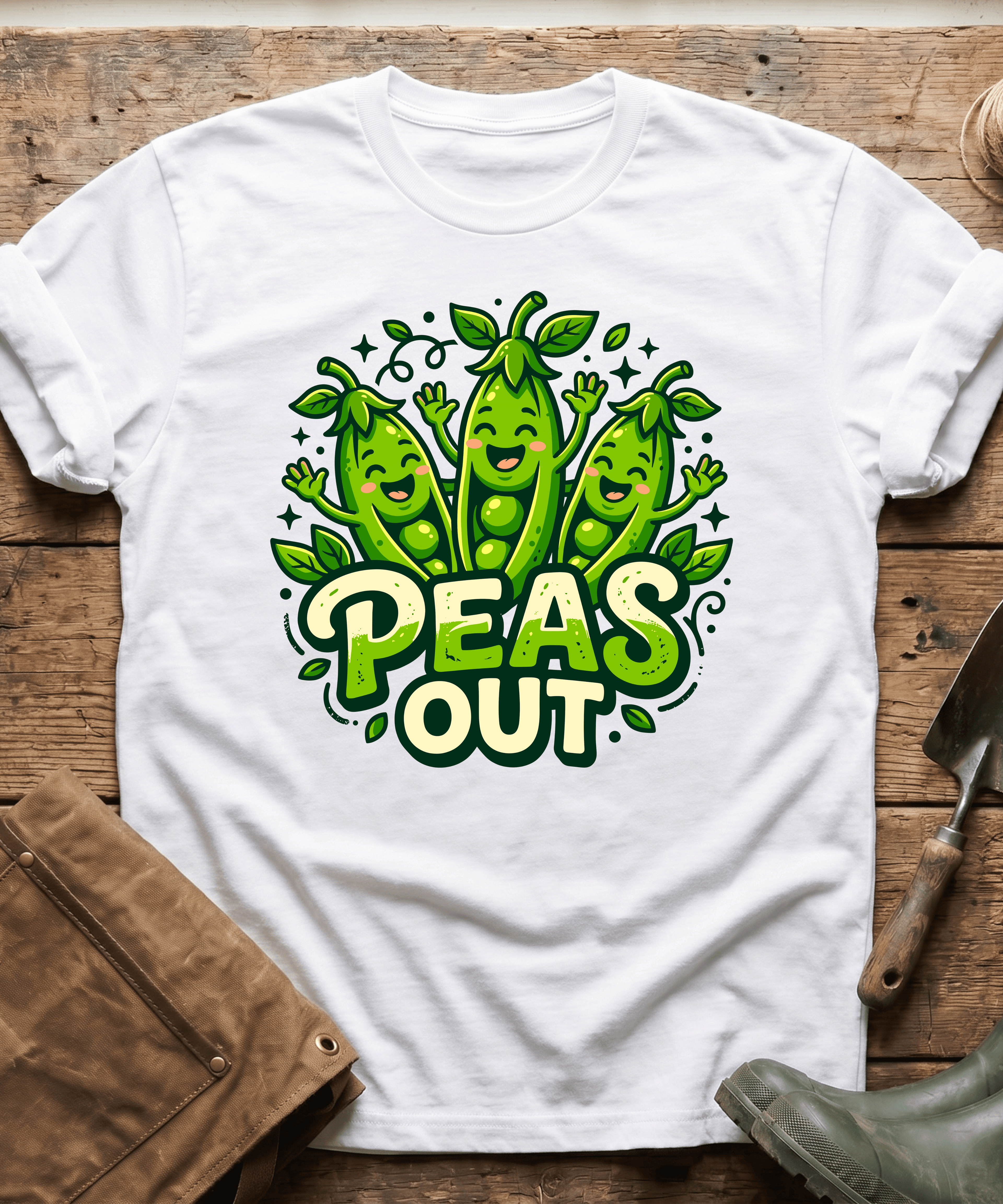 Cute Peas Out Funny Gardening T-Shirt