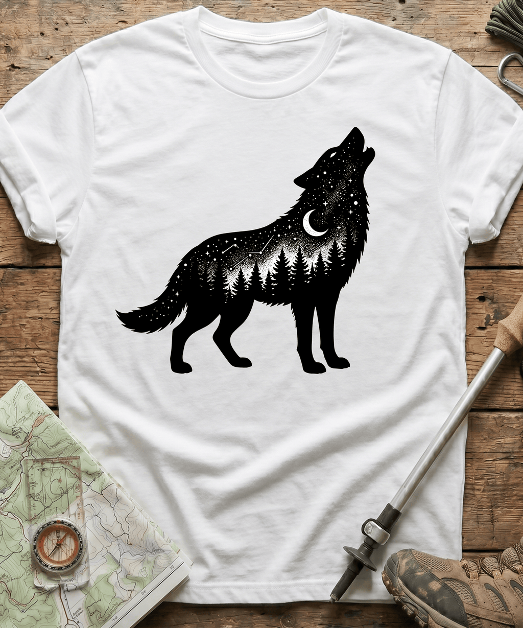 Starry Night Constellation Wolf T-Shirt
