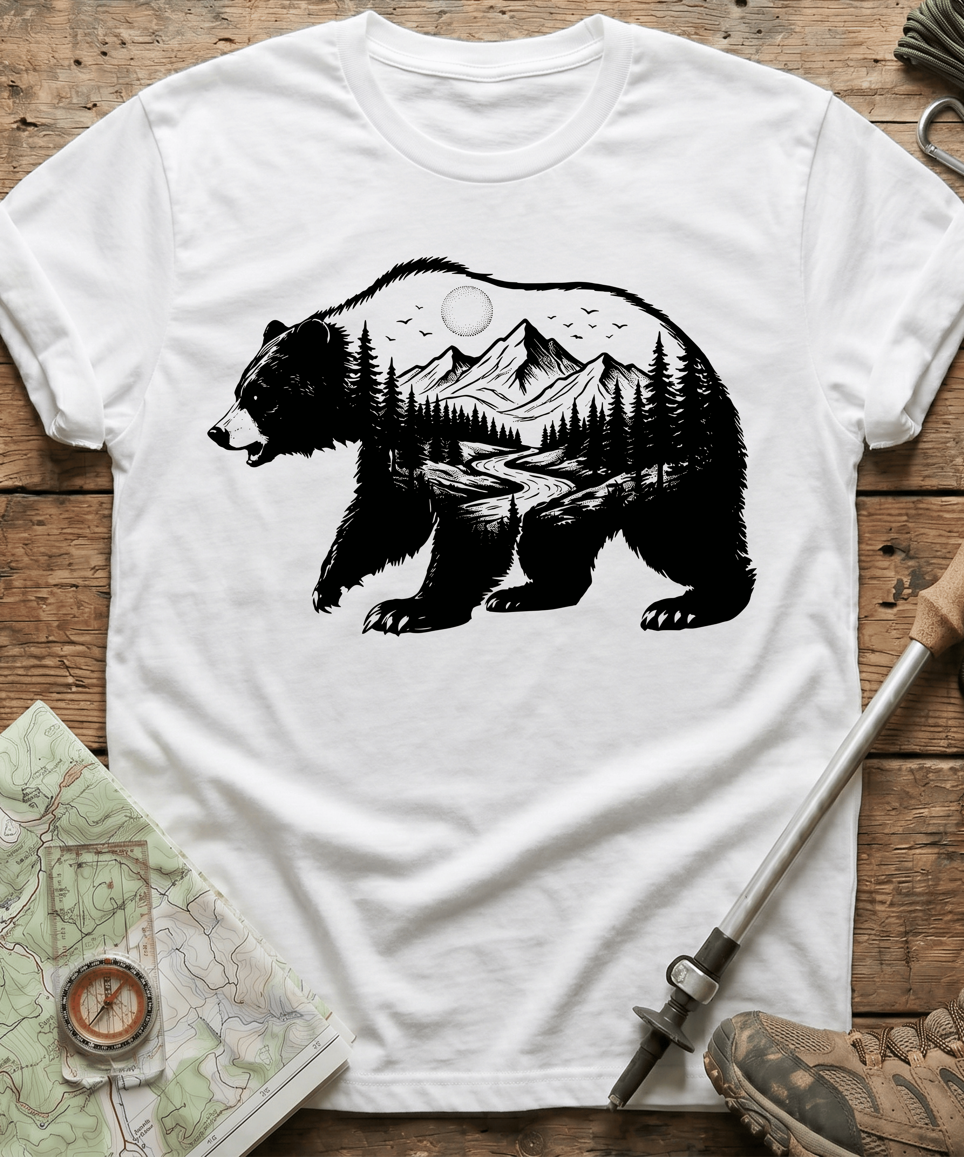 Minimalist Mountain Bear T-Shirt