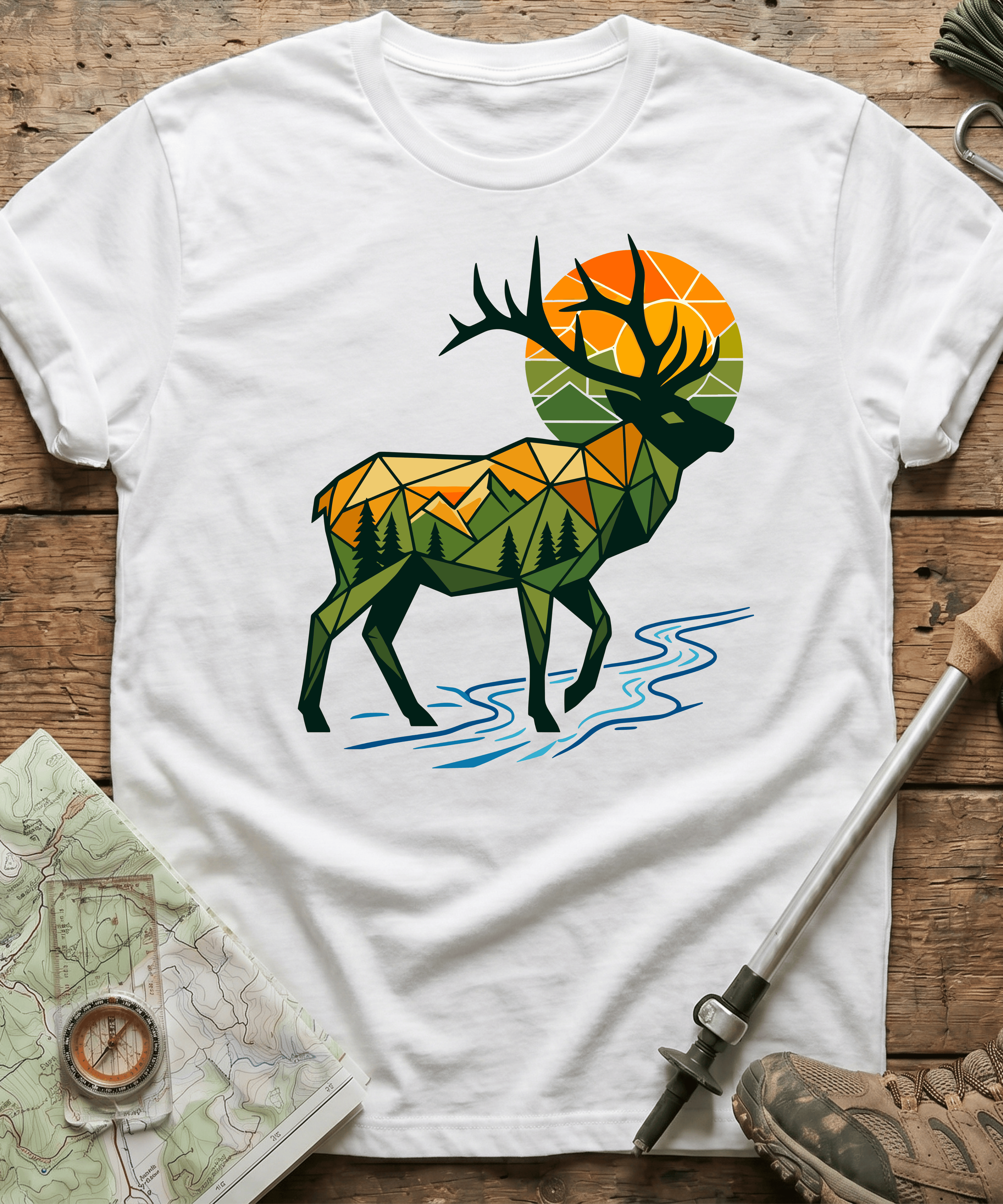 Geometric Elk Wilderness T-Shirt