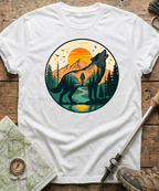 Mountain Hiker Howling Wolf Badge T-Shirt