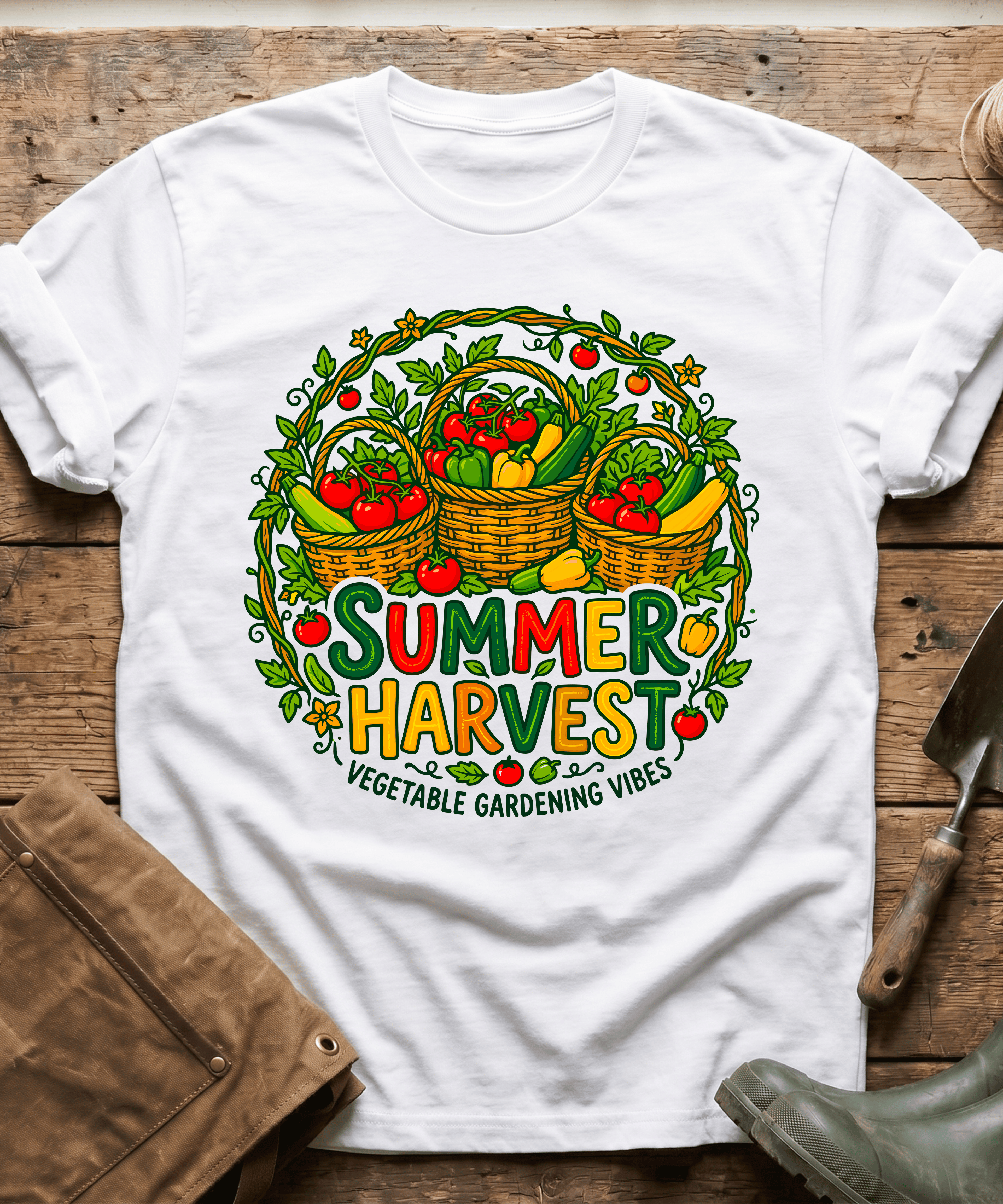 Summer Harvest Vegetable Gardening Vibes T-Shirt