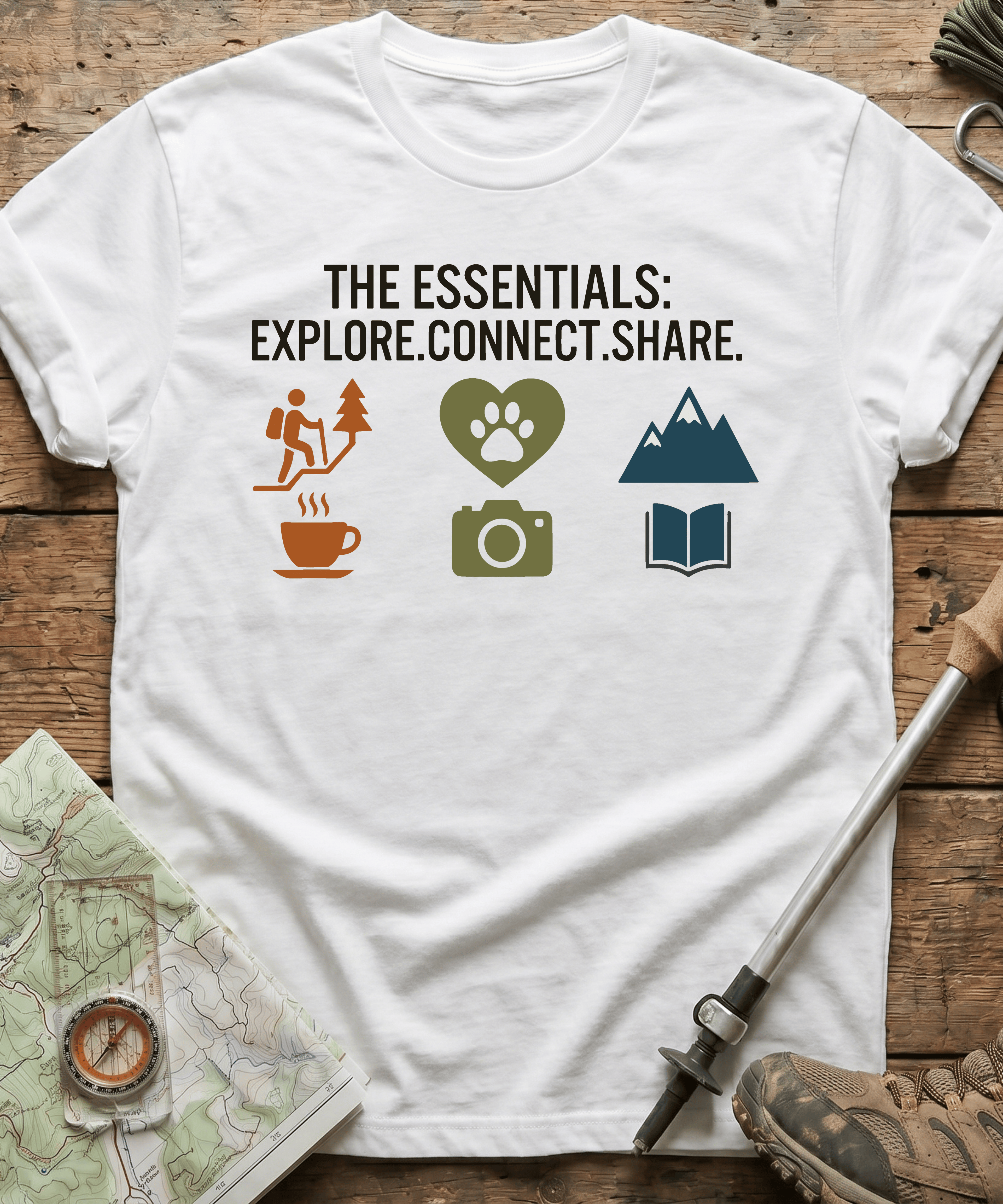 The Essentials: Explore Connect Share T-shirt