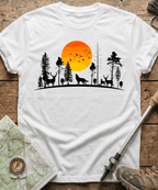 Minimalist Forest Birds Sunset T-Shirt