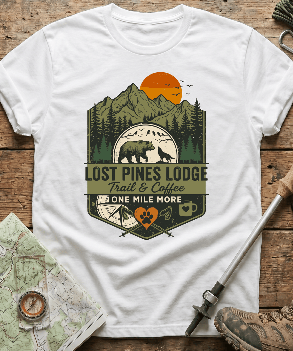 Lost Pines Lodge Trail And Coffee T-shirt