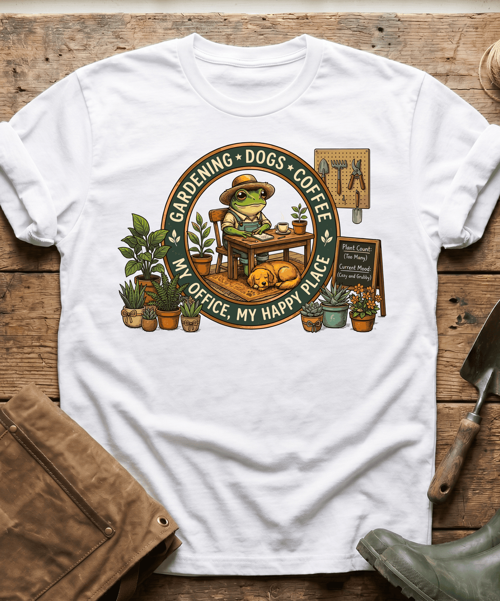 My Office Happy Place Frog & Dog T-Shirt
