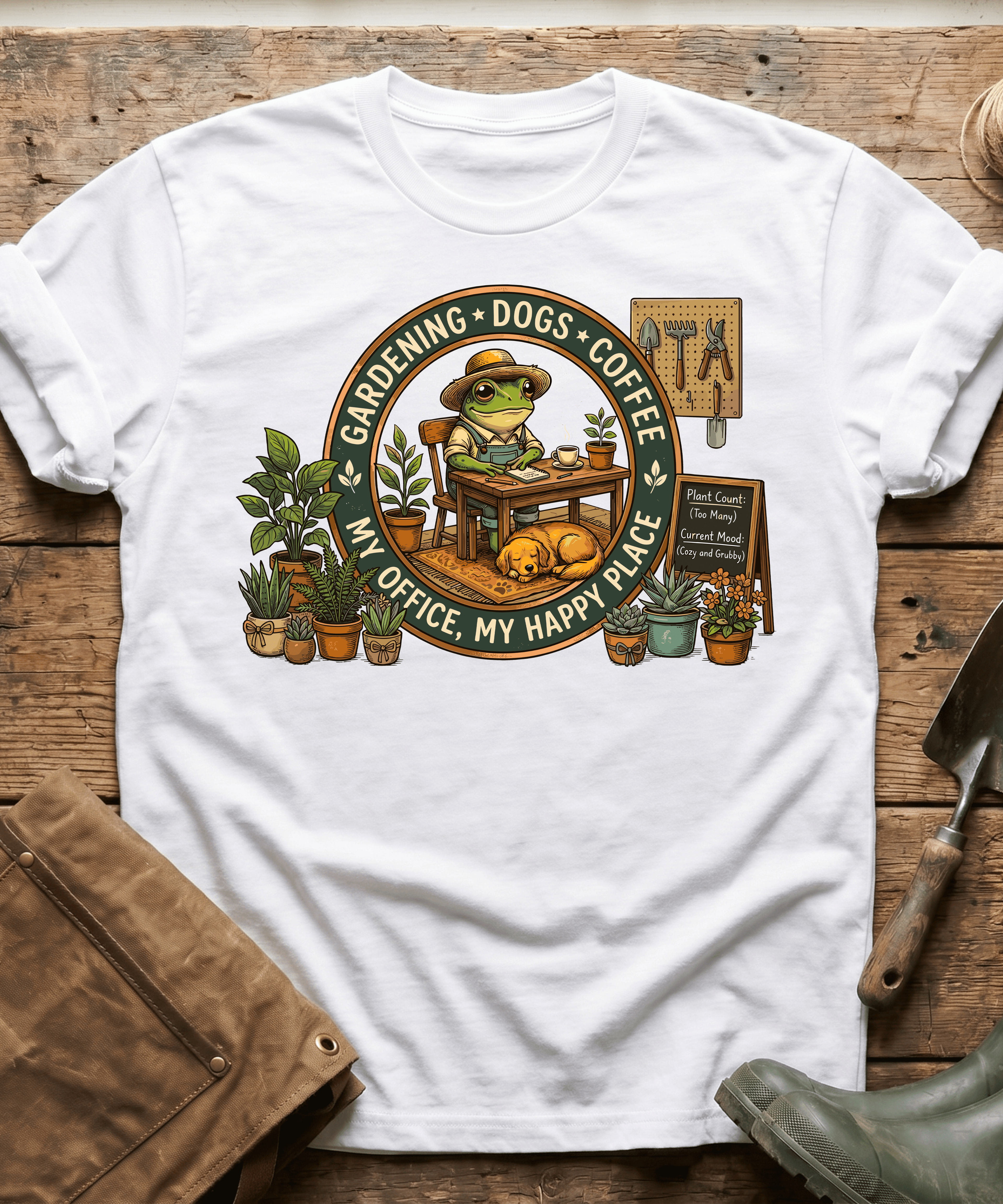 My Office Happy Place Frog & Dog T-Shirt
