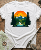 Serene Mountain River Sunset T-Shirt