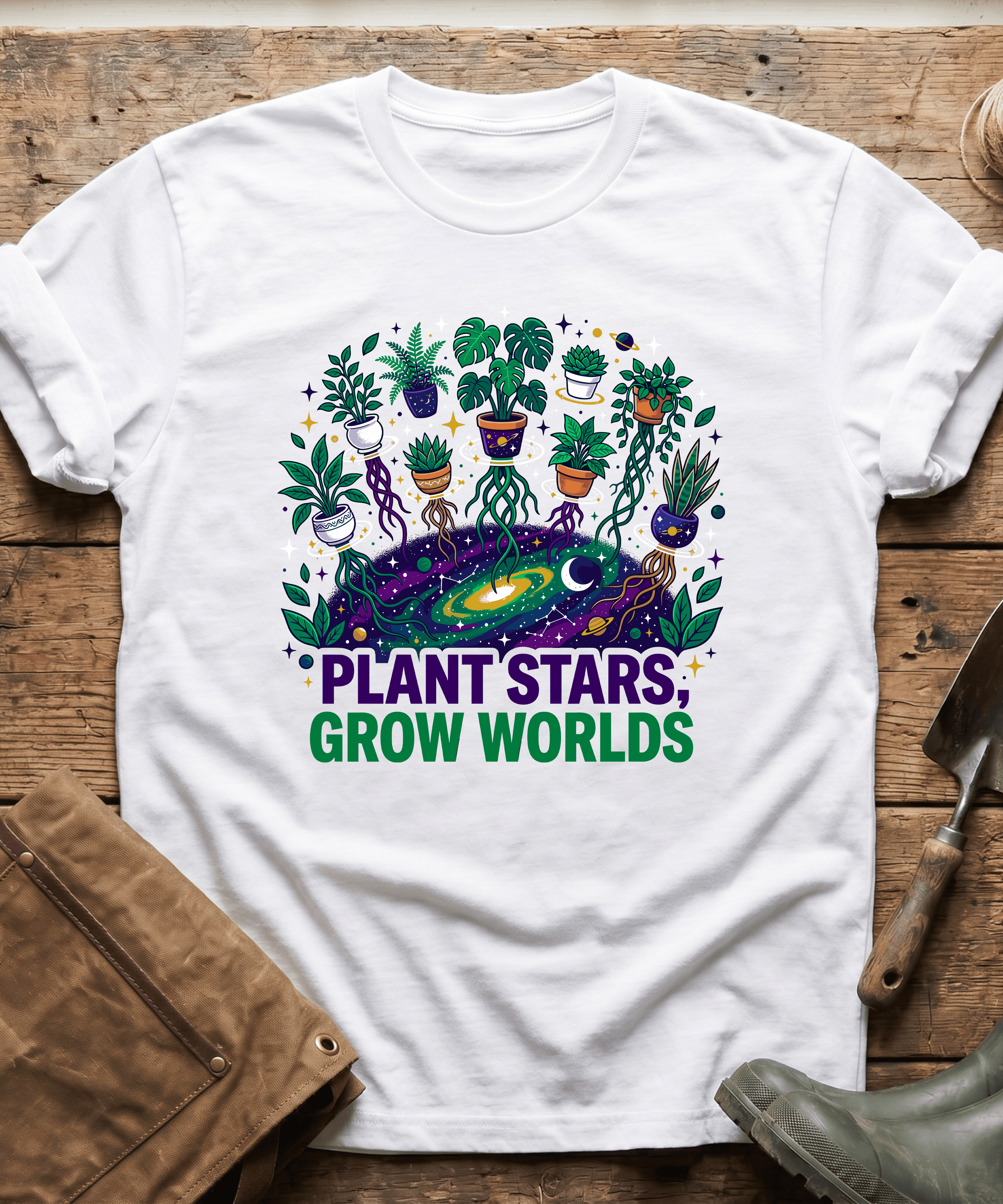 Plant Stars Grow Worlds Space Plants T-Shirt