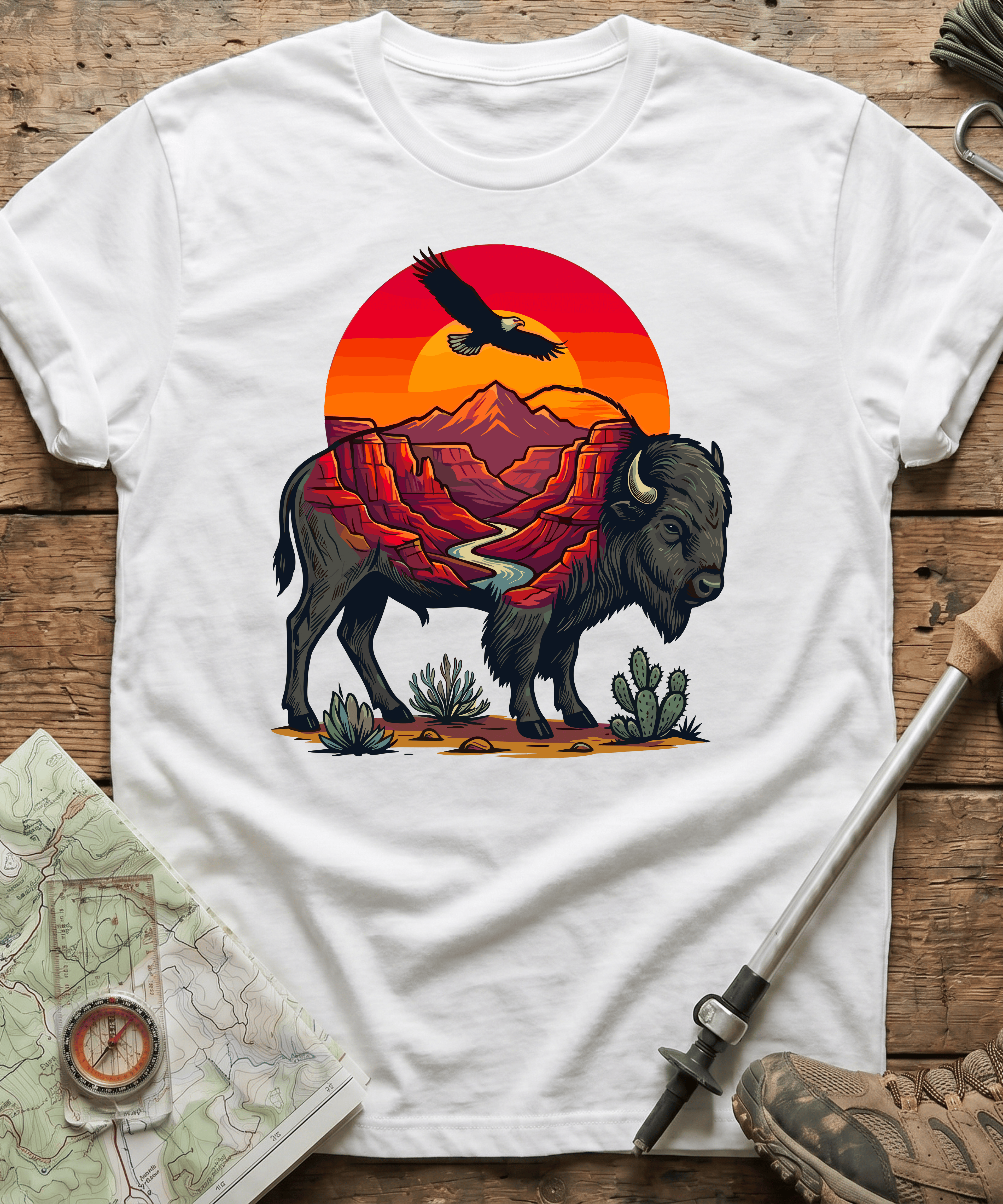 Desert Canyon Bison Eagle T-Shirt